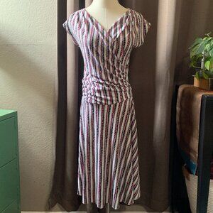 Soprano Drop Waist Dress with Retro Circle Pattern